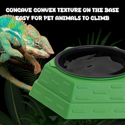 Reptile Feeder Bowl Worm Dish Anti-Escape Food Dish Bowl with 2PCS Feeding Box, Food Water Feeder for Crested Gecko Lizard Chameleon Pets, Reptile Terrarium Tank Accessories (S) - size: S