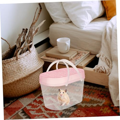 SUPVOX 2pcs Portable Small Pet Carriers Handheld Hamster Boxes Turtle Reptile Cages Plastic Travel Cases for Small Animals