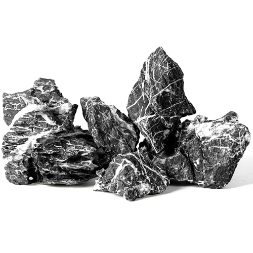 2.2-8.1 Inches Natural Seiryu Stone, 5 PCS Mixed Sizes Aquarium Rocks for Aquascaping, Iwagumi Layouts, Terrariums & Aquarium Décor - size: 2.2-8.1 in