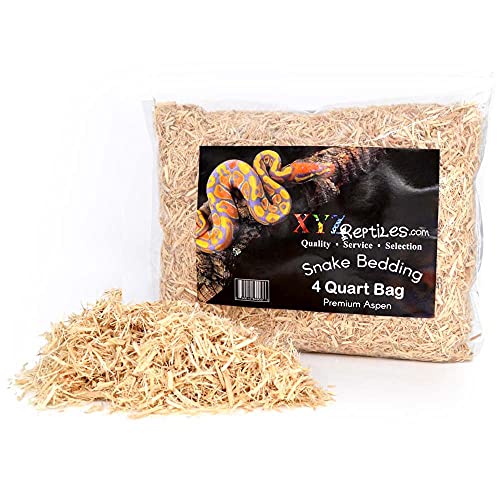 XYZReptiles Premium Aspen Snake Bedding Reptile Bedding Terrarium Bedding 4 Quart Bag