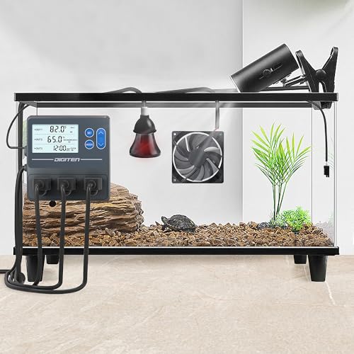 DIGITEN Reptile Temp & Humidity Controller, Timer Outlet, Day-Night Thermostat, 3-Stage Outlet Plug in Temperature Controller for Reptile, Mushroom, Homebrew