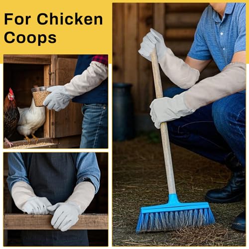 2 Pack Chicken Handling Gloves,Washable and Tight Cuff Design,Prevent Scratching and Dirt,Bite Proof Gloves for Chicken,Cat,Dog,etc
