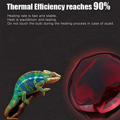 25W Infrared Heat Lamp Bulb E26 Base Red Basking Spot Light for Reptile Terrarium, Non-Disruptive Night Heater for Bearded Dragons Snake Turtle and Amphibian 2 Pack
