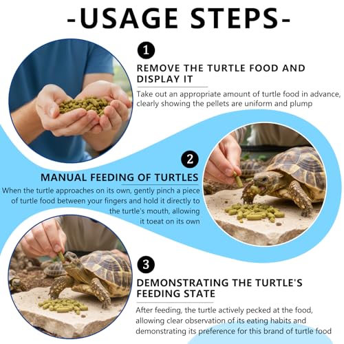 Tortoise Food with Fish Meal, Krill & Spirulina | Complete Nutrition with Vitamins A,C,D3,E & Minerals | for Sulcata, Leopard, Greek, Russian, Hermann's & Other Tortoises (4 oz)