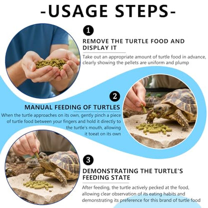 Tortoise Food with Fish Meal, Krill & Spirulina | Complete Nutrition with Vitamins A,C,D3,E & Minerals | for Sulcata, Leopard, Greek, Russian, Hermann's & Other Tortoises (4 oz)