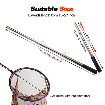 Snake Net, Snake Catcher Net, Rattlesnake Grabber Handling Tool, Reptile Catch Telescopic Pole Stick, Rattle Snake Removing and Catching Picker Tong, Snake Catcher Hook Grabber Handling Stick Trap Too