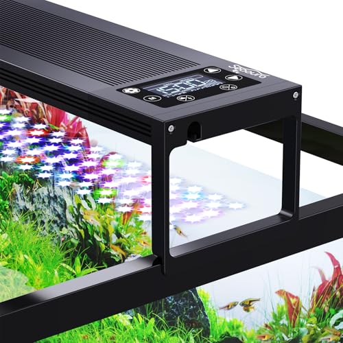 SEAOURA 24/7 LED Aquarium Light for 36-42 Inch Fish Tank, Auto On Off with Timer, 9 Colors, Adjustable Brightness, Daylight Moonlight Mode, Full Spectrum Fish Tank Light for Plants - size: for 36-42 inch tank