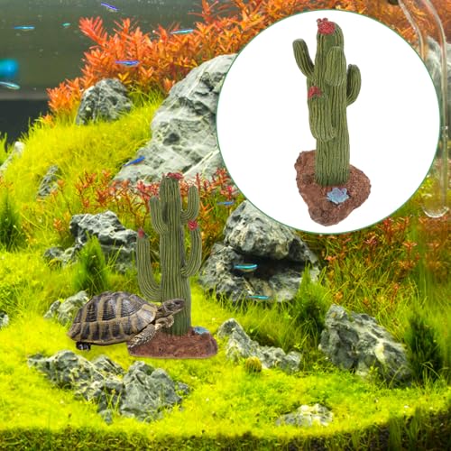 UPKOCH Artificial Reptile Plants for Terrarium Decor, Fake Plastic Cactus Habitat Hideout for Desert Turtles and Geckos, Wall Climbing Gecko and Turtle Tank Accessories