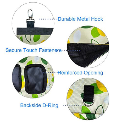 Guinea Pig Hay Feeder, Hanging Rabbit Hay Feeder Bag for Guinea Pigs Bunnies Chinchillas. M, Green Leaves - color: Greenleaves