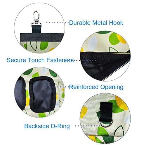 Guinea Pig Hay Feeder, Hanging Rabbit Hay Feeder Bag for Guinea Pigs Bunnies Chinchillas. M, Green Leaves, 2 Count - color: GreenleavesX2