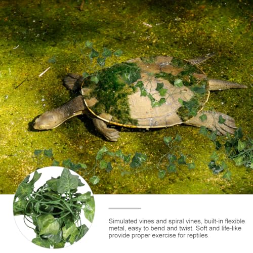 BESPORTBLE 8pcs Artificial Reptile Vines with 10mm Bendable Rattan, 1 Meter Long Vines and Suction Cups for Terrarium Climbing Habitat Decor
