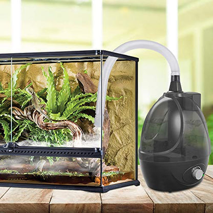 BETAZOOER Reptile Humidifiers Mister Fogger with Extension Tube/Hose, Suitable for Reptiles/Amphibians/Herps/Vivarium with Terrariums and Enclosures (2.5 Liter Tank) - color: Black-1 Tube