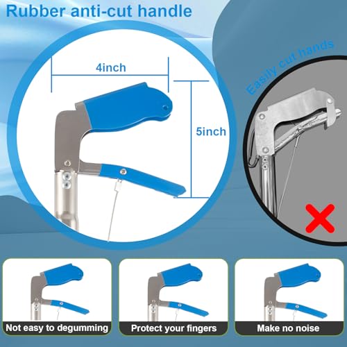 Snake Tong Grabber, 65 Inch Snake Clamping Tool for Safe Snake Handling and Rattlesnake CaptureMade of stainless steel tubing sponge handles and plastic. (blue) - color: Blue