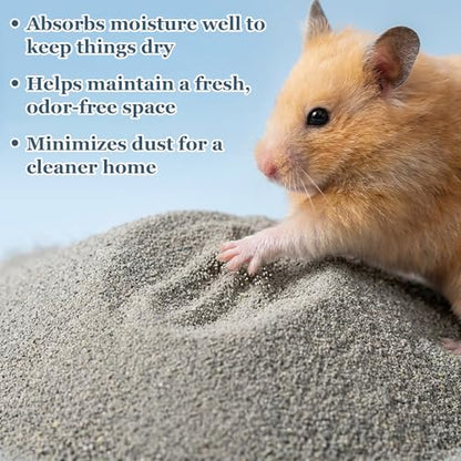 Sukh 14OZ Hamster Desert Sand - Coarse Play Bedding Sand for Hamster Gerbil Chinchilla Guinea Pig Reptile Chicken Bird, Cage Accessories Fish Tank Odor Control Digging Pee Sand, Apple Scent - color: Grey