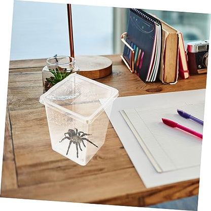 GANAZONO Clear Reptile Feeding Box Ventilation Habitat Container for and Insect Breeding Transparent Observation Case for Reptile Care