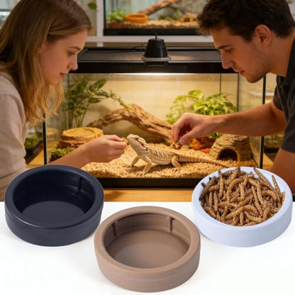 Reptile Dish,Anti-Escape Worm Feeder Cups - Reptile Food Dish Bowl,for Gecko Bearded Dragon Lizards Hermit Crab Snail Pet Store Terrarium Tank