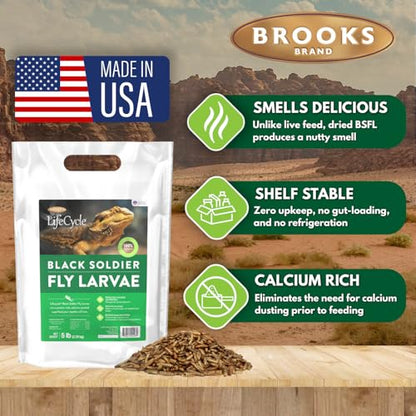 Black Soldier Fly Larvae, Bearded Dragon Food, Bugs for Reptiles, Worms for Geckos, Insect Protein, Baby Bearded Dragon Food, Made in USA, 5 lbs - size: 5 Pound (Pack of 1)