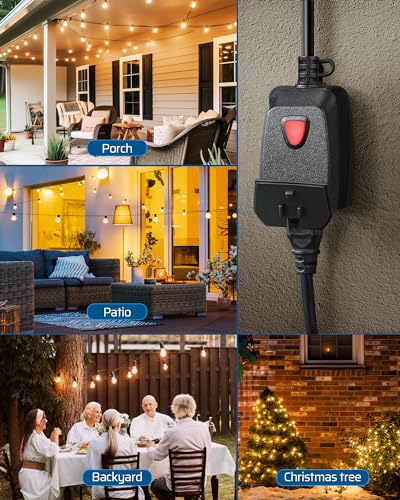 DEWENWILS Outdoor Dimmer for String Lights, Two-Remote Control Dimmable Plug, 100FT Range, Waterproof Plug in Dimmer for Dimmable LED/Tungsten Bulbs - style: Dimmer with 2 Remotes