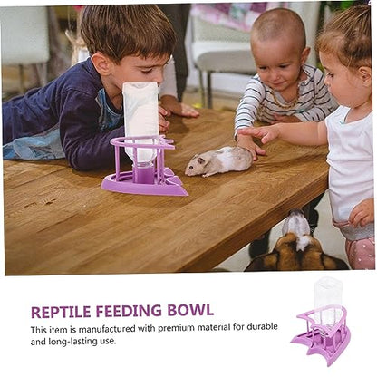 MERRYHAPY Reptile Water Dish Durable Plastic Feeding Dish for Lizard Tortoise Pets Easy to Clean Non Slip Bottom for Gecko Terrarium Reptile Habitat