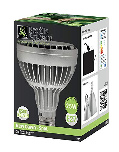 Reptile Systems New Dawn LED Spot – Focused 6500K 25w Daylight Beam for Controlled Illumination – Ideal for Terrariums & Vivariums – Compact Design, Easy to Mount - size: 25 Watts
