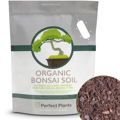 Bonsai Soil by Perfect Plants - 8qts. Premium All-Purpose Mix | Perfect for Several Bonsai Tree Plants | Made in Small Batches in the USA - size: 8qts.