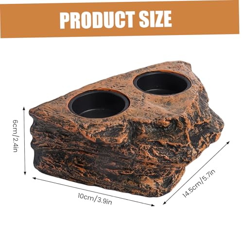 Gecko Feeding Ledge, Magnetic Hanging Reptile Food Dish with 2 Feeding Bowl, for Bearded Dragon Snake Lizard