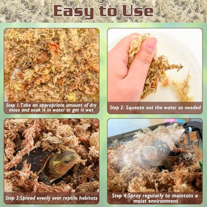 ZeeDix 1.1 LB Premium Sphagnum Moss for Reptiles, 25 QT Dried Long Fibered Leopard Gecko Moss for Terrarium, Natural Sphagnum Peat Moss Bedding for Frogs Anoles Snake Ball Python Turtle - size: 1.1 LB