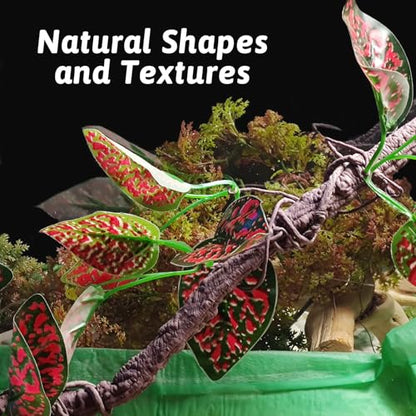 VCEPJH Loose Coconut Fiber Substrate 2 Pack Natural Coco Coir Reptile Bedding and Reptile Climbing Branch Decor 2 Pcs Bendable Jungle Vine for Gecko Bearded Dragons, Snake,Frogs