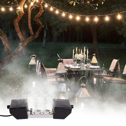 Mist Maker Fogger, 6 Head Ultrasonic Mist Maker, 5000ml/H Ultrasonic Fogger with 250W Power Supply, Perfect for Pond Garden Lawn Rockery Greenhouse Halloween Decoration (6 Head)