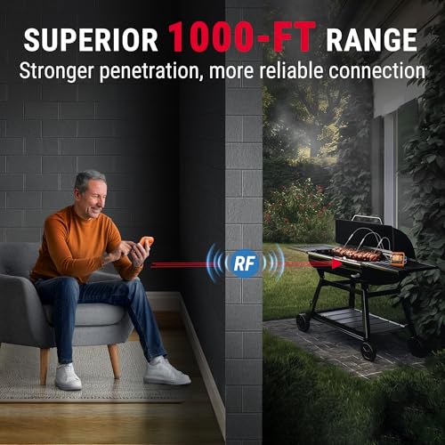 TempPro TP829 1000ft Wireless Meat Thermometer Digital for Grilling and Smoking, 4 Meat Probes Grill Thermometer for Outside Grill, Thermometer Cooking Gift for Dad Him Husband (Previously ThermoPro) - size: Four Probes