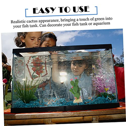 BESPORTBLE Aquarium Plant Artificial Plastic Cactus Ornament for Fish Tank Landscape Decor Vivid and Easy to Clean Decoration for Reptile Terrarium
