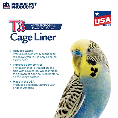 Prevue Pet Products T3 Cage Liner - Bird Cage Accessories, 100 ft Odor Absorbent Protection, Universal Liner for All Birds, Fits Small, Medium, and Large Enclosures, Simplifies Cleaning - Large Size