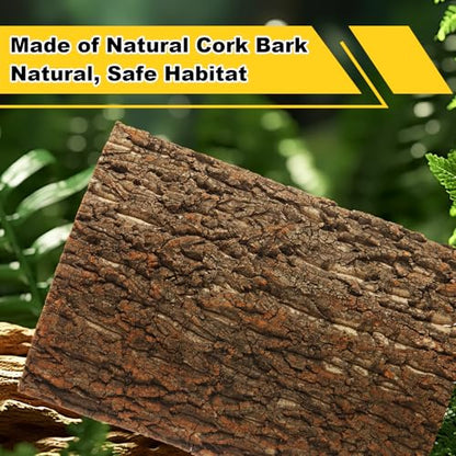 STARVAST 4PCS Cork Terrarium Background 15.7x11.8in Reptile Tank Background Board Habitat Decoration, Natural Cork Large Bark Climbing Mat for Gecko Lizard Tortoise Chameleon