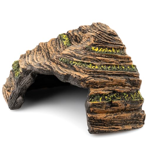 Reptile Hide Cave - Naturalistic Terrarium Décor for Reptiles and Amphibians, Safe & Comfortable Hideout