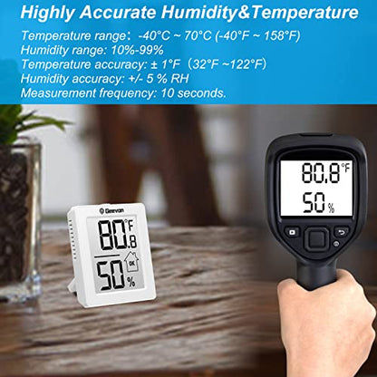 Geevon Indoor Thermometer Room Temperature Monitor,3 Pack Temperature Humidity Gauge Thermometer Hygrometer with Battery for Home, Office, Greenhouse, White - color: White 1