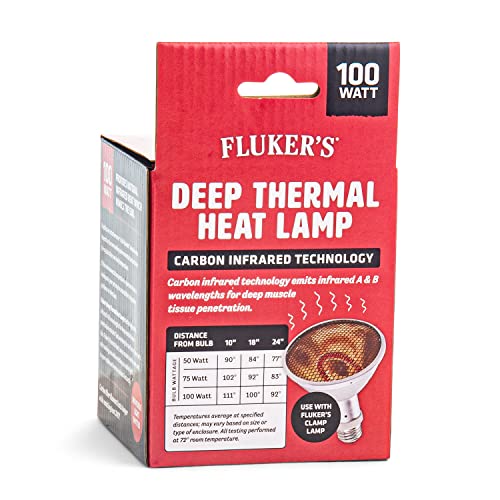 Fluker's Deep Thermal Heat Lamp for Reptiles with Carbon Infrared Technology, for All Reptile Tanks, Great for Basking, 75 Watt