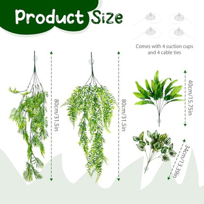 Habitat Plants for Bearded Dragon Tank Accessories,Created to Enhance Diverse Scaled Creature habitats for Species Such as Bearded Companions, Chameleons, Turtles, and Snakes