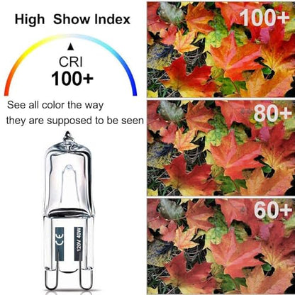 G9 Bulb, 10PCS G9 Halogen Bulb 40 Watt 120V, G 9 Dimmable Long Lasting Lifespan with High Brightness 520LM, CRI100 & 2800K Warm White, T4 JD Type Halogen Light Bulbs G 9 Base Bi Pin for Cabinet Lights - style: 40W- 10 Pack