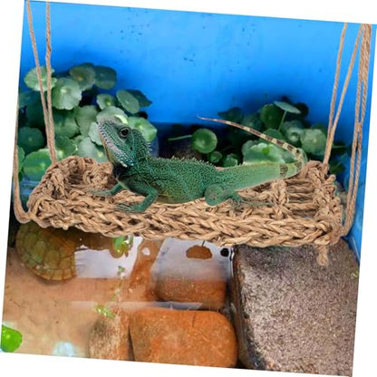 VICASKY Hammock for Bearded Dragon Woven Reptile Swing Bed Hammock for Pets Easy to Clean for Hamsters Squirrels and Lizards