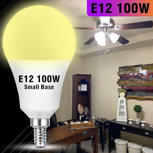 E12 LED Candelabra Bulb 100Watt Equivalent, 4000K Natural White, E12 A19 LED Ceiling Fan Light Bulbs A60 Globe Shape for Chandelier Pendant Wall Sconces Lighting, 9W 1000LM, Non-Dimmable, 2 Pack - color: 4000k Natural White, size: 100 Watts