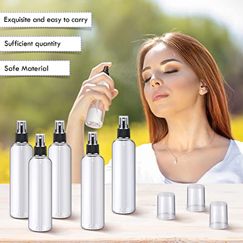 Eccliy 32 Pcs 8 oz Spray Bottles Fine Mist Plastic Spray Bottles Clear Empty Sprayer Hairs Refillable Travel Sprayer with Pump Cap for Cleaning Oils Travel Perfumes(Black,Clear) - color: Black, style: Clear