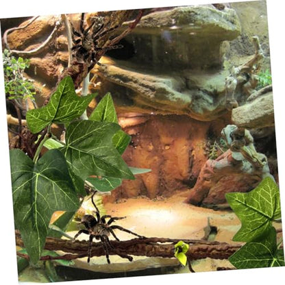 2Pcs Reptile Vines with Suction Cups for Terrarium Climbing and Shelter Stable Jungle Branches for Exotic Lizards Easy to Clean Enclosure Decoration