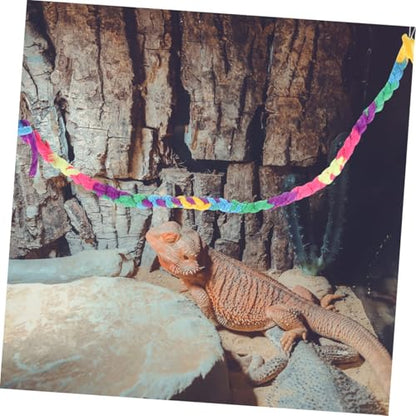 Toyvian 2pcs Decorative Reptile Rope Climbing Vines for Lizards Geckos and Snakes Durable Cotton Habitat Accessories for Reptile Terrarium Decoration