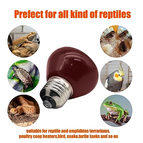 Mini Reptile Heat Lamp, 25w Infrared Ceramic Heat Emitter, No Light Emitting Reptile Heat Bulbs,Ceramic Heat Lamp for Amphibian, Chicken Coop,Cat, Turtle, Snake,Terrarium (1, 50 W) - size: 50 W