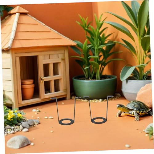 VILLCASE 2pcs Reptile Heat Lamp Holder U-Shaped Metal Bracket with Ceramic Socket Mount for Terrarium Glass Tank Lighting Reptile Pet Habitat