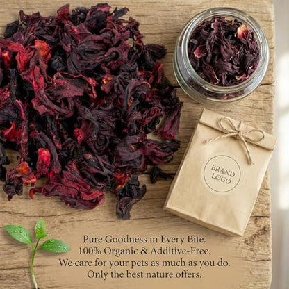 RAINFLOW Hibiscus Flower Treat (5.3oz)– Healthy Dried Hibiscus Flowers Small Animal Treats for Chinchilla, Guinea Pig, Natural Pet Snacks Hamster Treats for Rabbit,Rats, Squirrels, Sugar Glide