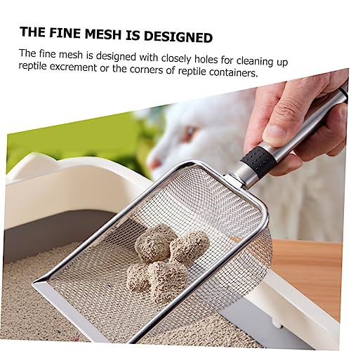 BESPORTBLE Metal Cat Litter Scoop Reptile Litter Shovel Comfortable Handle Deep Sifting Design for Easy Waste Cleanup Terrariums