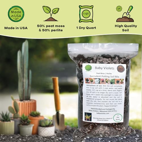 Succulent & Cactus Plant Potting Soil Mix Peat Moss & Perlite, 1 Quart (1qt 4 Level Cups) - size: 1qt