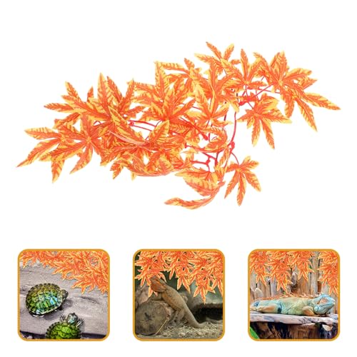 Hemoton Artificial Vine Plant with Suction Cup, Reptile Habitat Decor Fake Hanging Vine, Aquarium Decorations for Fish Tank and Terrarium