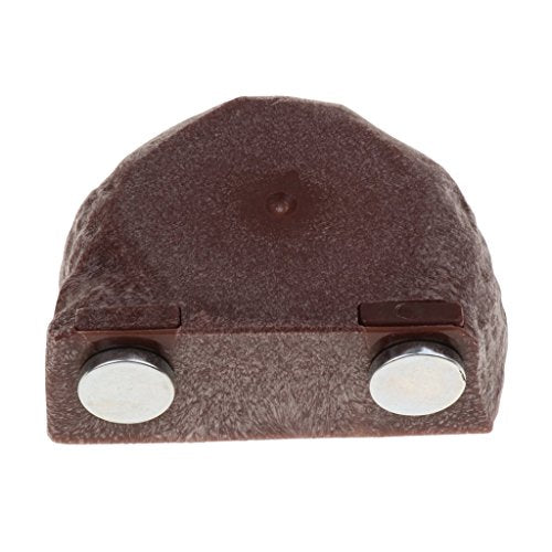 2 Pieces Magnetic Feeding Bowl Reptile Feeder for Lizard Snake Crested Gecko (Brown) - color: Brown